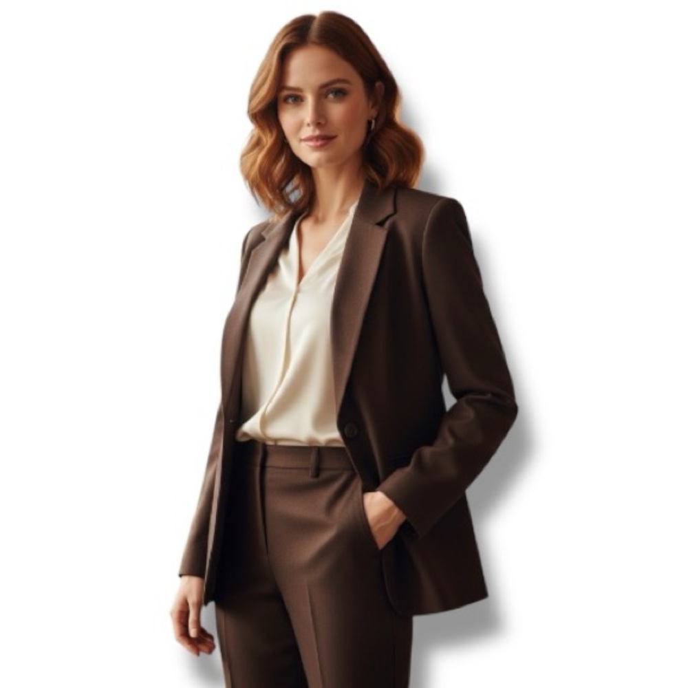 REQUIREMENTS Vintage Blazer Brown Wool Preppy Academia Classic Women’s Size 8P
